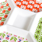 Flower Power Ceramic Section Plate With Toothpick Set 23cm Nestasia
