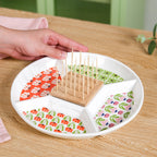 Flower Power Ceramic Section Plate With Toothpick Set 23cm Nestasia