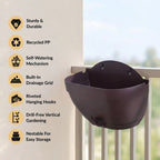 Self Watering Mori Railing Planter Coffee Brown Set Of 3 Nestasia