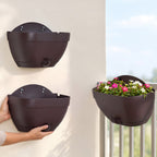 Self Watering Mori Railing Planter Coffee Brown Set Of 3 Nestasia