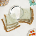 Sequinned Sage Thali Covers Set Of 2 Nestasia