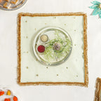Sequinned Sage Thali Covers Set Of 2 Nestasia