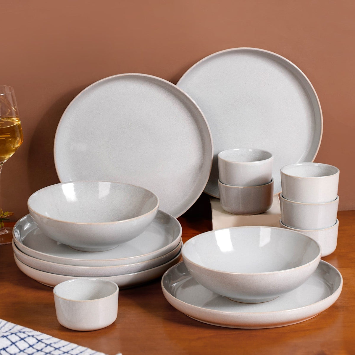 Sera Grey 14 Piece Dinnerware Set For 6 Nestasia