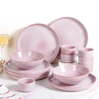 Sera Pink 14 Piece Minimalistic Dinner Set For 6 Nestasia