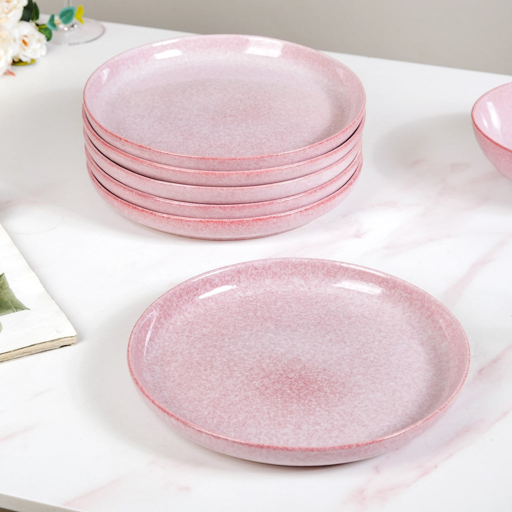 Sera Pink 14 Piece Minimalistic Dinner Set For 6 Nestasia