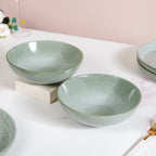 Sera Sage Green 14 Piece Ceramic Dinner Set For 6 Nestasia
