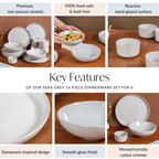 Sera Grey 14 Piece Dinnerware Set For 6 Nestasia