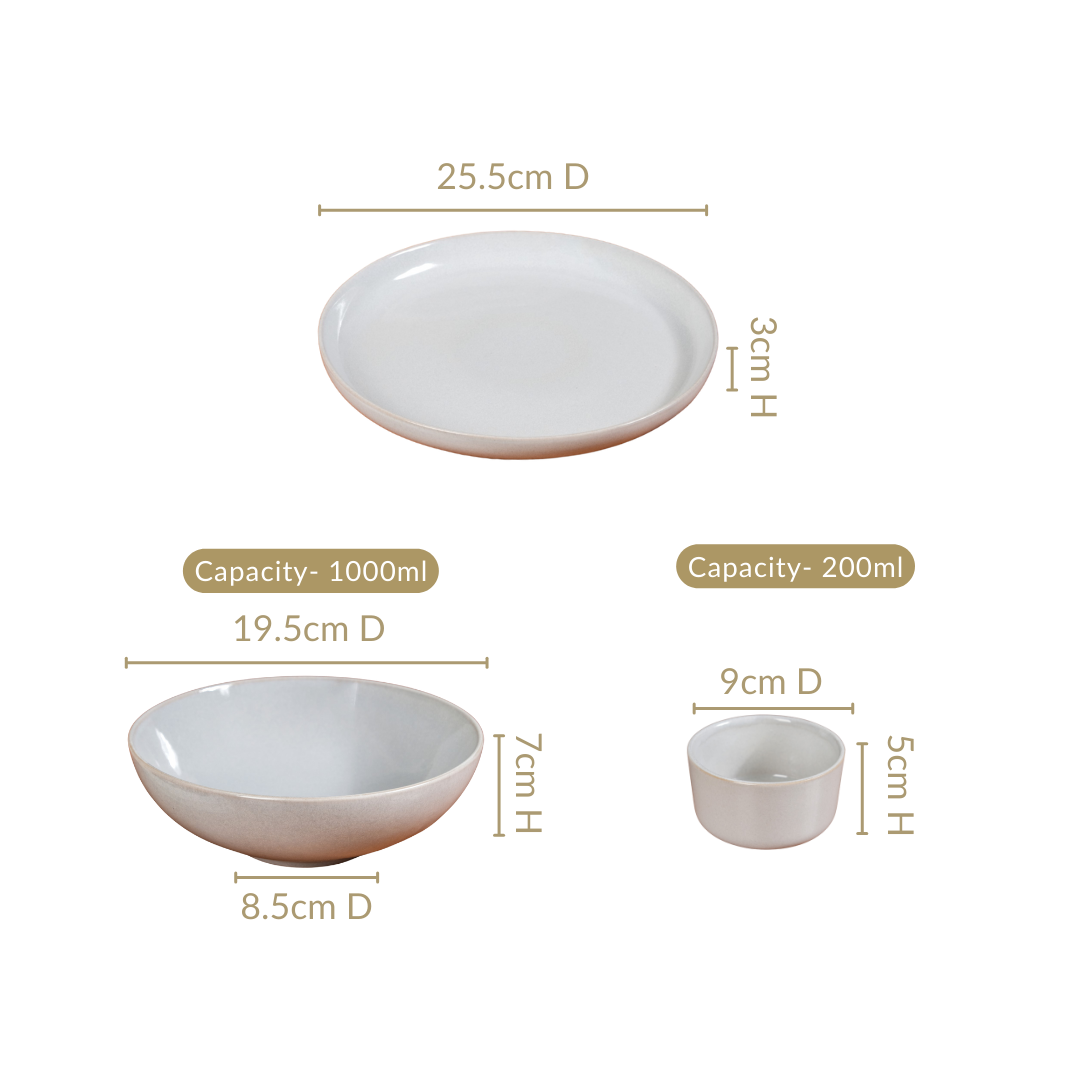 Sera Grey 14 Piece Dinnerware Set For 6 Nestasia