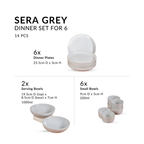 Sera Grey 14 Piece Dinnerware Set For 6 Nestasia