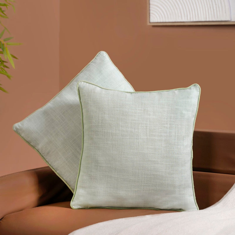 Serene Sage Cotton Cushion Cover Set Of 2 Nestasia