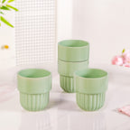 Serene Sage Stackable Ceramic Cup Set Of 4 280ml Nestasia