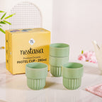 Serene Sage Stackable Ceramic Cup Set Of 4 280ml Nestasia