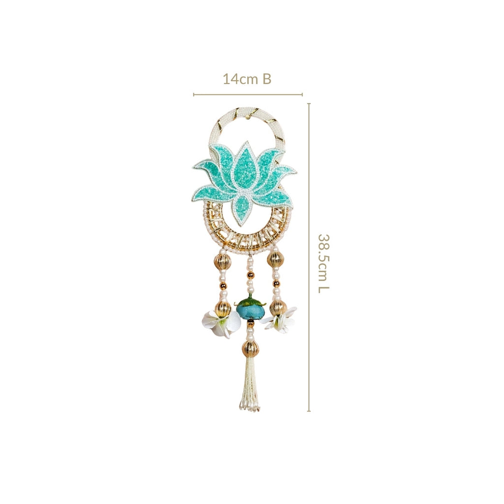 Lotus Bloom Wall Hanging Set Of 2 Mint Blue Nestasia
