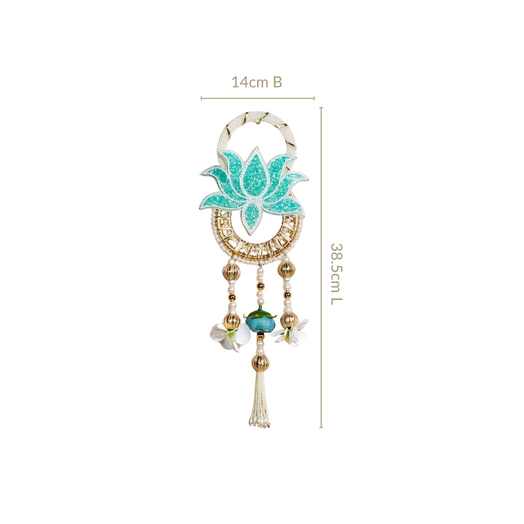 Lotus Bloom Wall Hanging Set Of 2 Mint Blue Nestasia