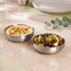 Snack Bowl Matte Double Wall Stainless Steel Set Of 2 250ml Nestasia