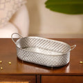Decorative Oval Tray Silver Small Nestasia
