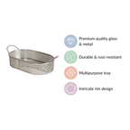 Decorative Oval Tray Silver Small Nestasia