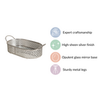 Decorative Oval Tray Silver Small Nestasia