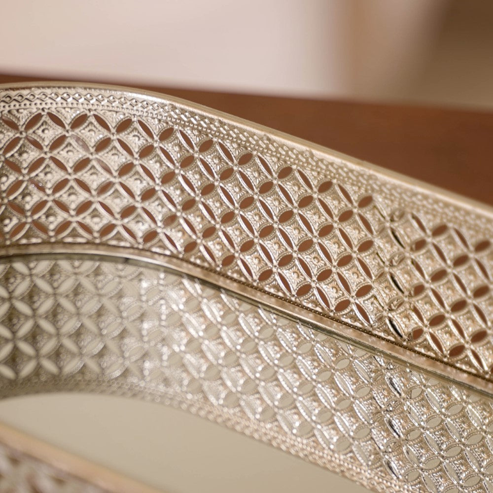 Decorative Oval Tray Silver Small Nestasia