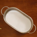 Decorative Oval Tray Silver Small Nestasia