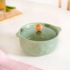 Pebble Textured Serving Bowl With Glass Lid 950ml Nestasia