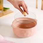 Peach Pebble Ceramic Serving Bowl With Lid 950ml Nestasia