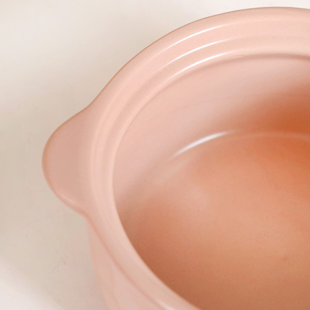 Peach Pebble Ceramic Serving Bowl With Lid 950ml Nestasia