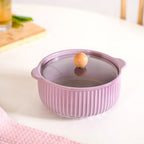 Ribbed Multifunctional Serving Bowl With Lid 950ml Nestasia