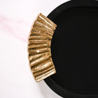 Matte Black Oval Metal Tray With Handles Nestasia