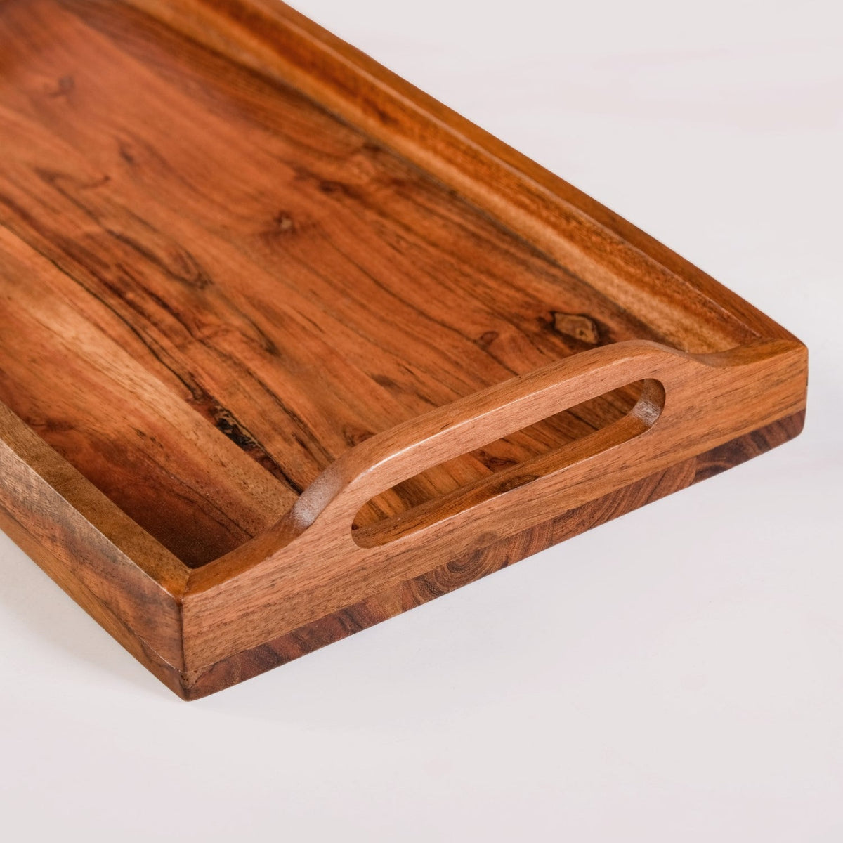 Rustic Serving Tray With Handles 36x20cm Nestasia