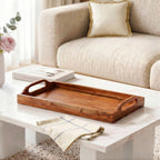 Rustic Serving Tray With Handles 36x20cm Nestasia