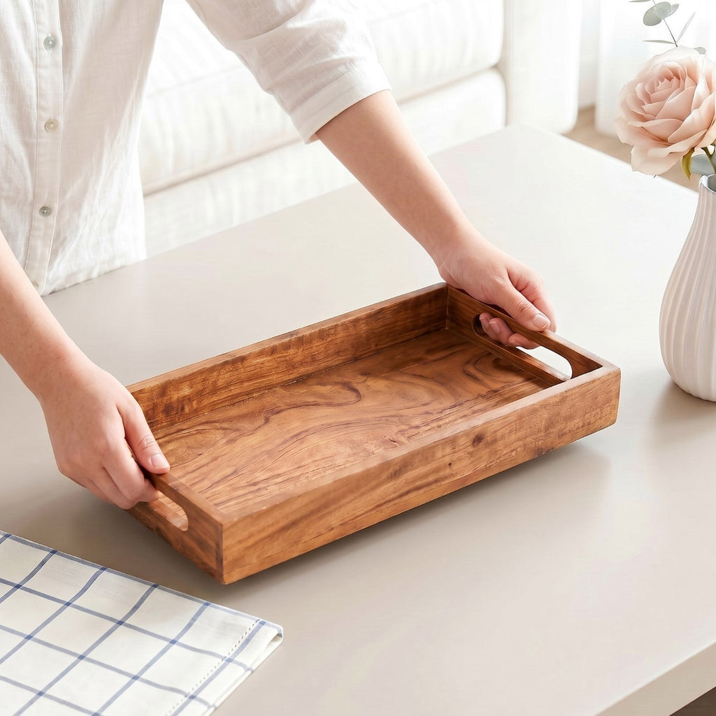 Wooden Snack Serving Tray 41x16cm Nestasia
