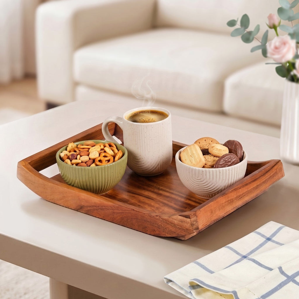 Acacia Wood Serving Tray 30x20cm Nestasia