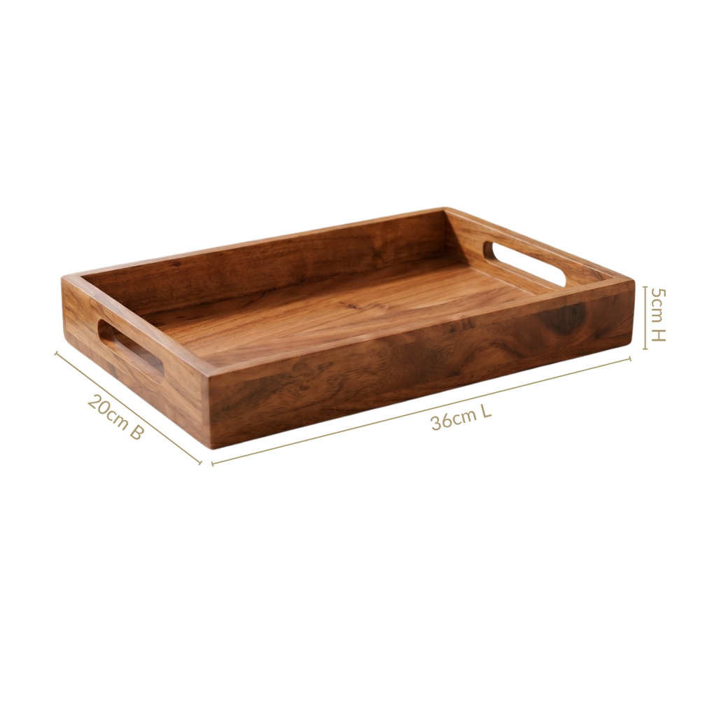 Classic Acacia Serving Tray 36x20cm Nestasia