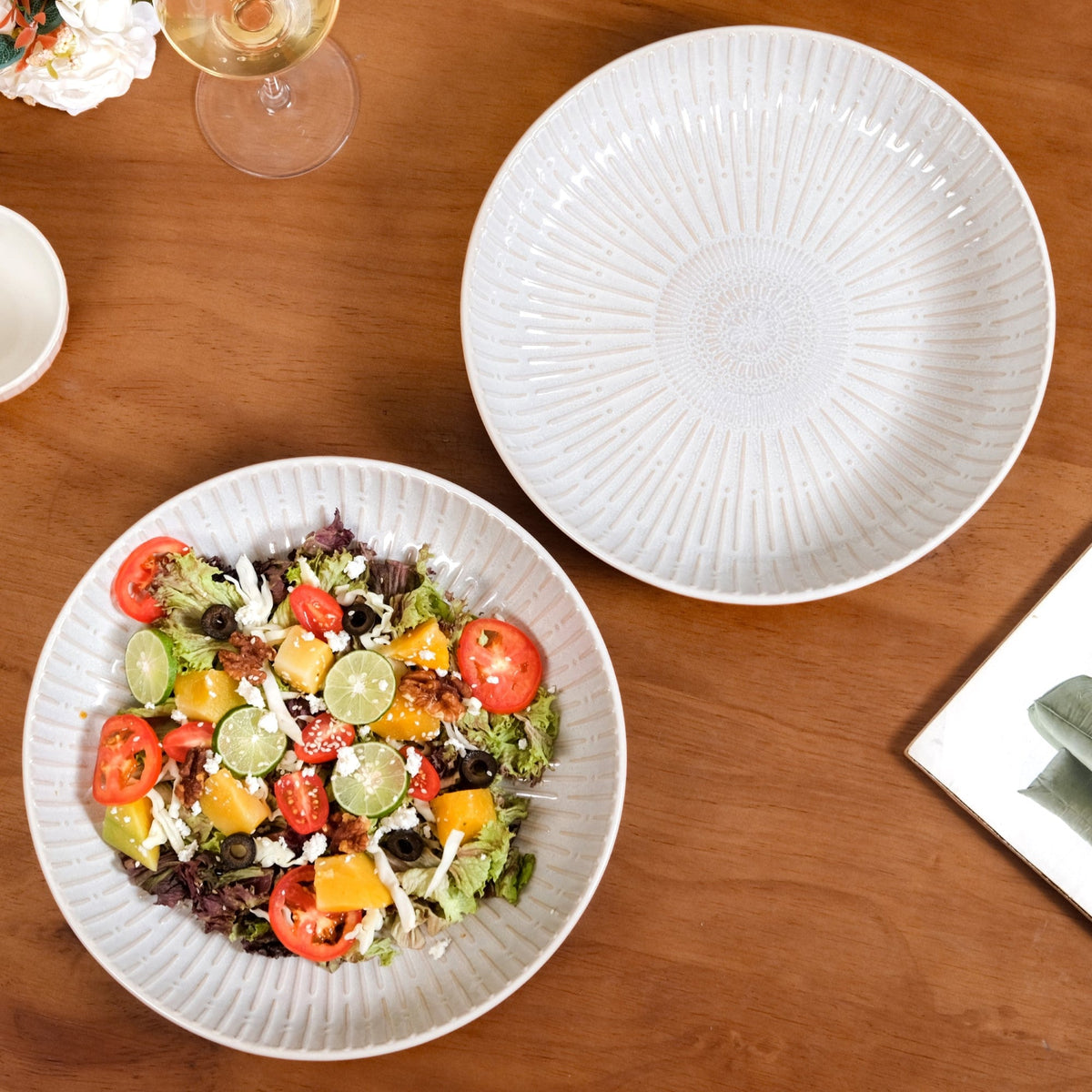 Set Of 2 Chic Ceramic Large Buddha Bowls 1800ml Nestasia