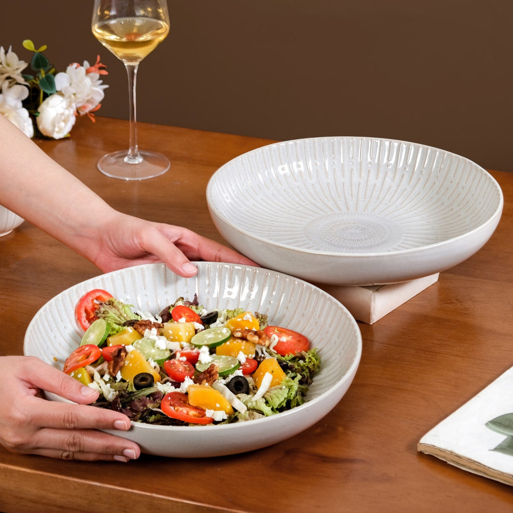 Set Of 2 Chic Ceramic Large Buddha Bowls 1800ml Nestasia