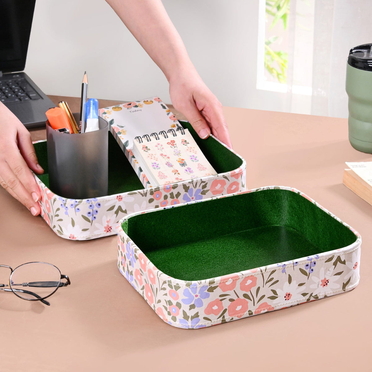 Set Of 2 Florina Desk Organiser Tray Nestasia