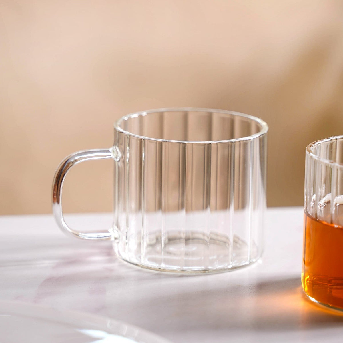 Set Of 2 Premium Borosilicate Ribbed Cups 300ml Nestasia