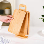 Set Of 4 Bamboo Platters With Stand Nestasia