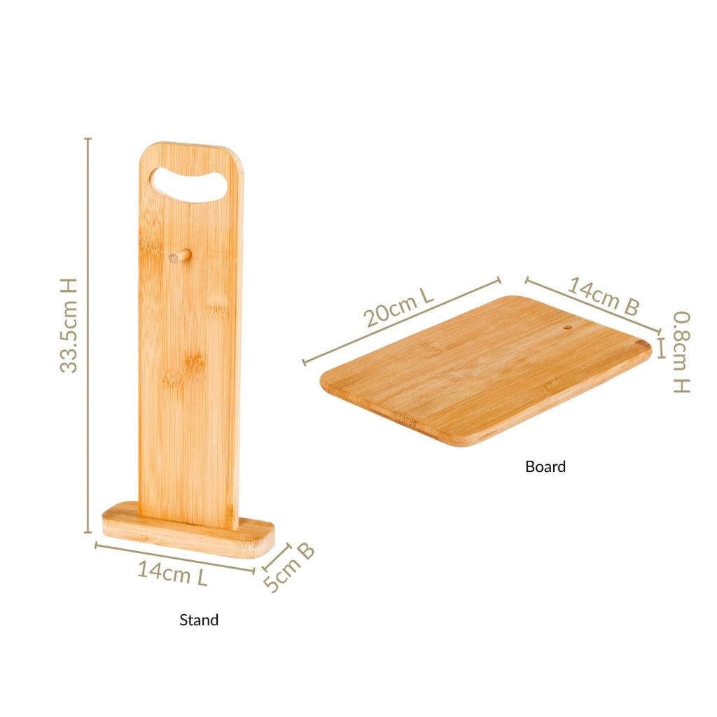 Set Of 4 Bamboo Platters With Stand Nestasia