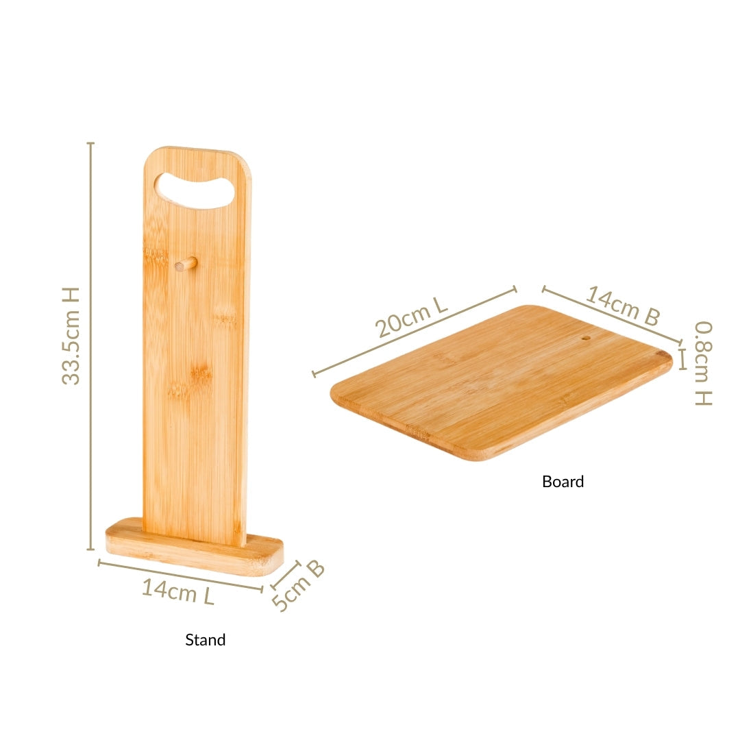 Set Of 4 Bamboo Platters With Stand Nestasia