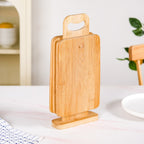 Set Of 4 Bamboo Platters With Stand Nestasia