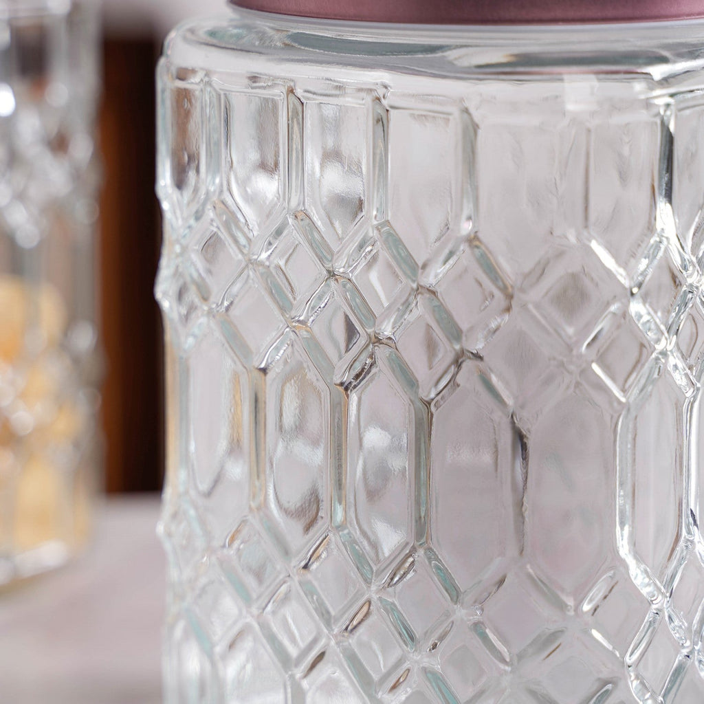 Set Of 4 Square Glass Containers With Airtight Lid 1700ml Nestasia