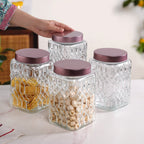 Set Of 4 Square Glass Containers With Airtight Lid 1700ml Nestasia