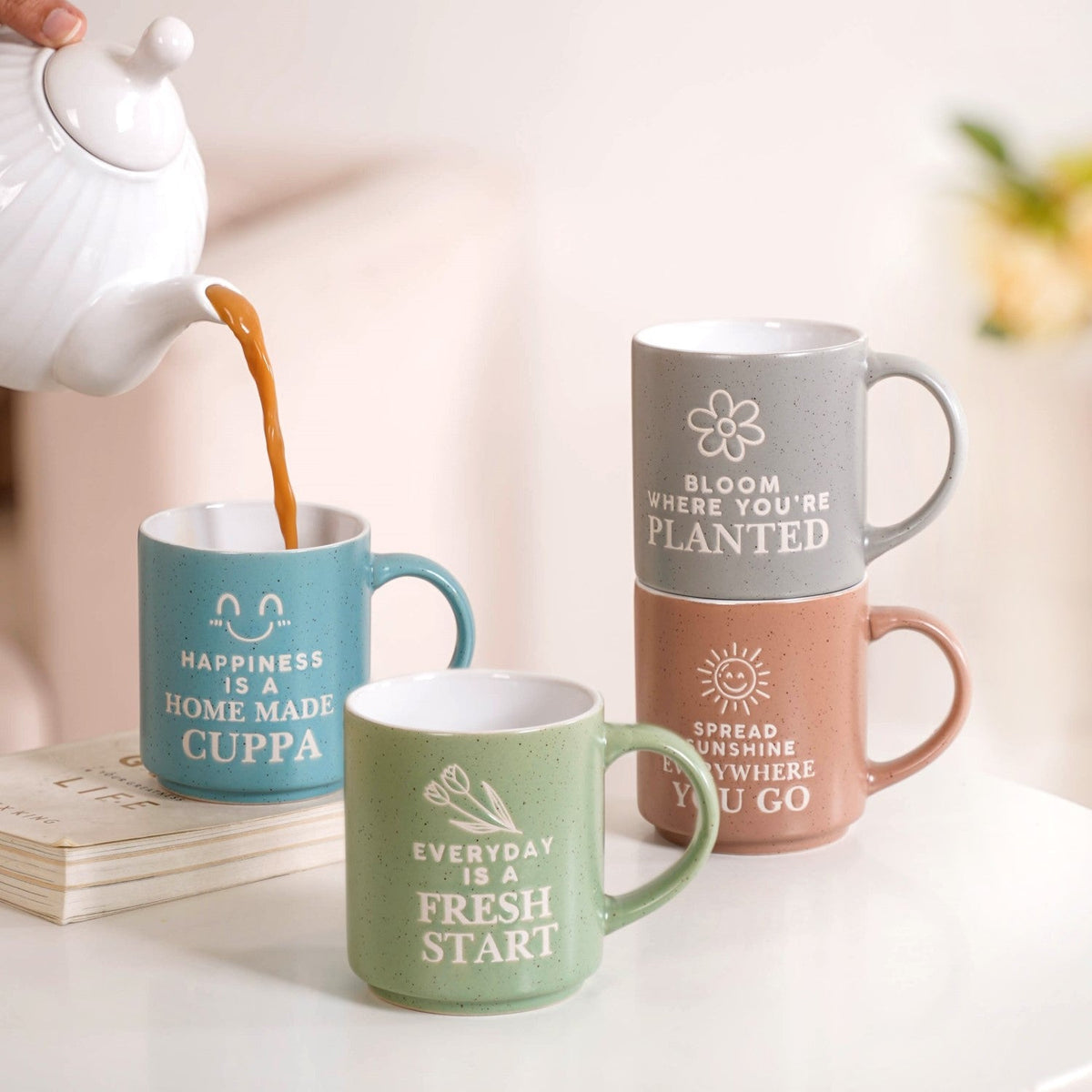 Inspiring Stackable Mug Set Of 4 280ml Nestasia