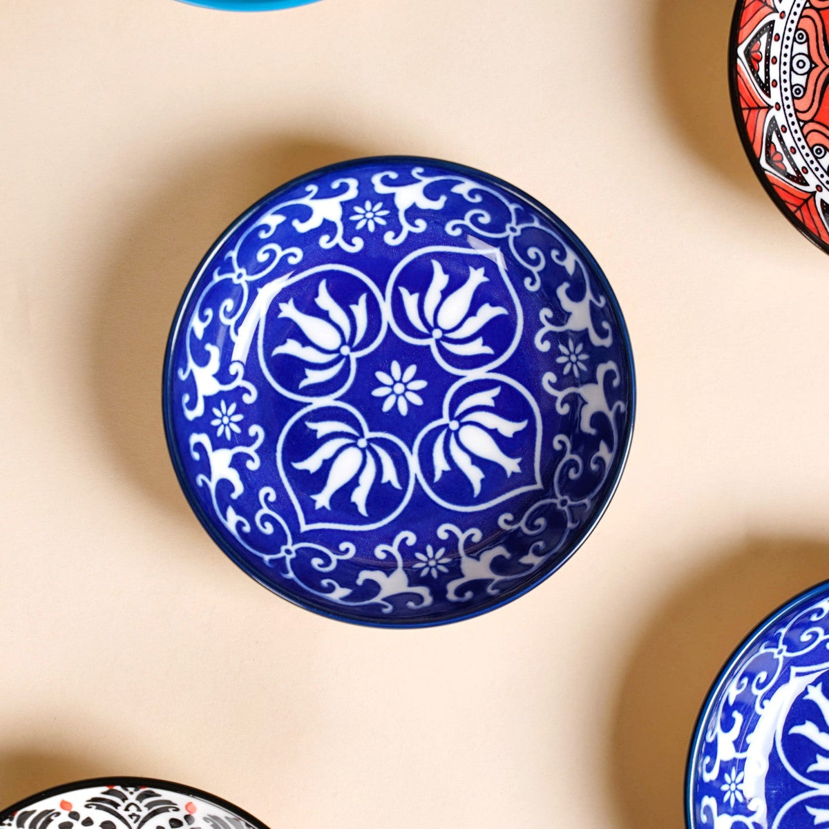 Set Of 8 Floral Mandala Small Ceramic Bowls 70ml Nestasia