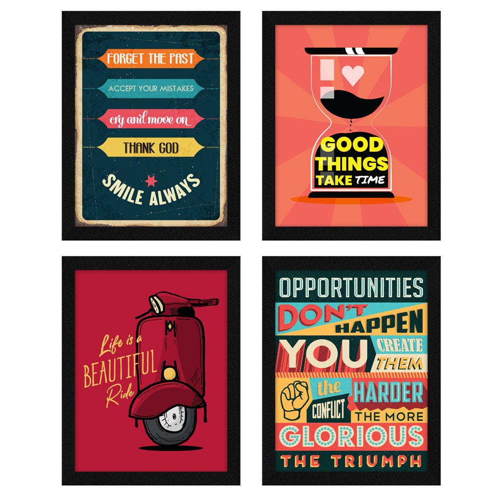 Life is a beautiful ride Motivational Quote Wall Frames, Inspirational, Set of 4, AXS4-101 ArtX