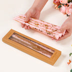 Set Of 8 Gold Glam Pink Taper Candles Nestasia