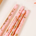 Set Of 8 Gold Glam Pink Taper Candles Nestasia