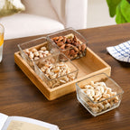 Glass Snack Serving Bowls With Tray Nestasia